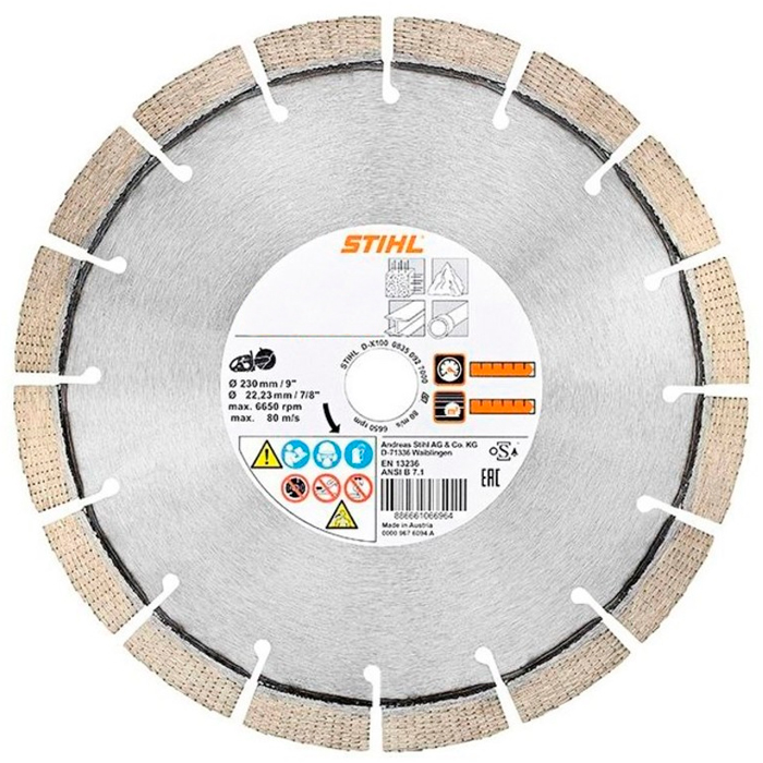 Алмазный диск Stihl Х100 230 мм (универсальный) Алмазный диск Stihl Х100 230 мм (универсальный)
