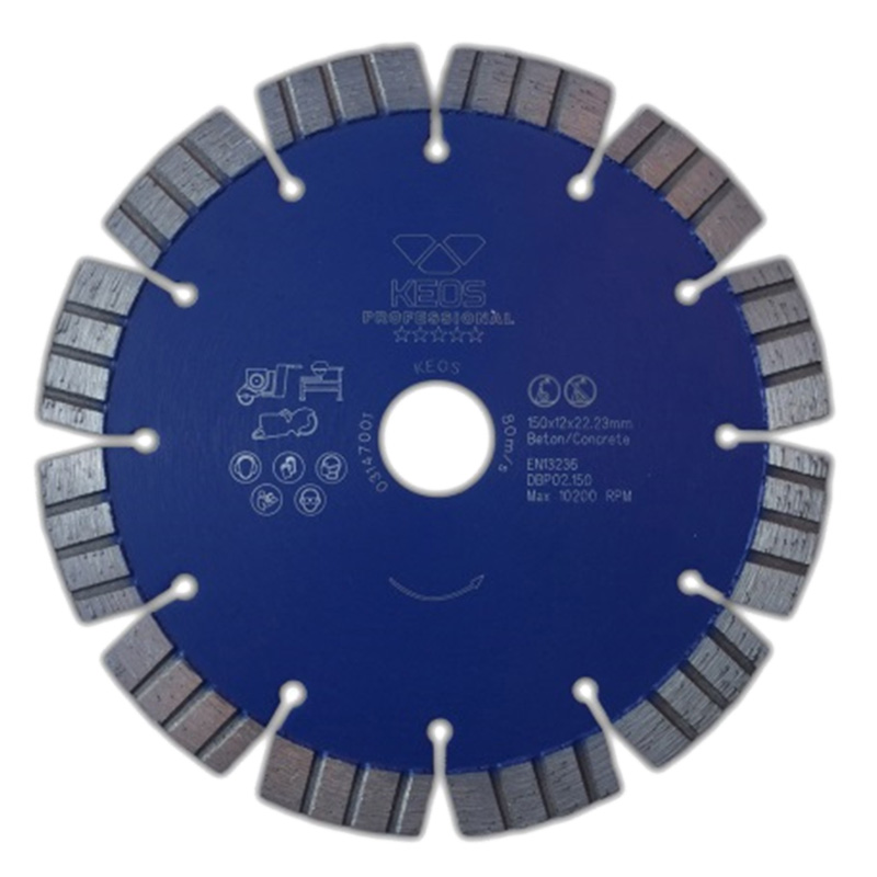 Диск алмазный по бетону KEOS Professional 150x22,23 мм (лазерная сварка Премиум)