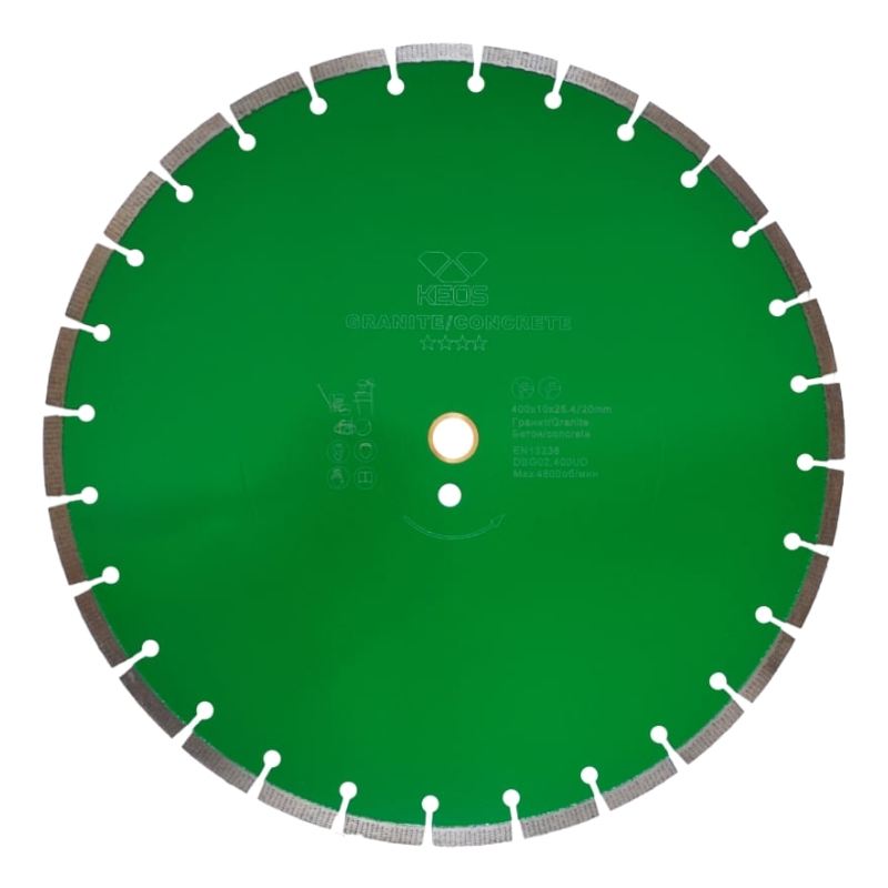 Диск алмазный KEOS GRANITE равноудаленный сегментный (гранит\бетон) 400мм/25.4/20