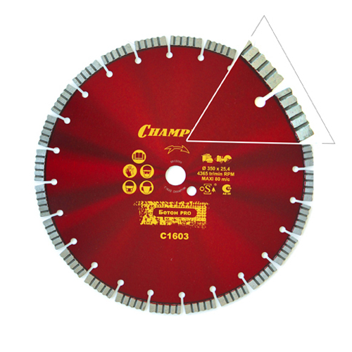 Диск алмазный по бетону Champion PRO 350/25,4/12 Concrete Crunch Диск алмазный по бетону Champion PRO 350/25,4/12 Concrete Crunch
