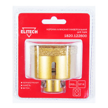 Коронка алмазная универсальная Elitech 65 мм х М14 Коронка алмазная универсальная Elitech 65 мм х М14