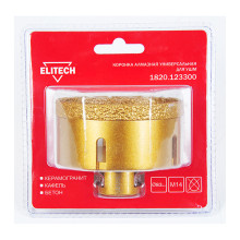 Коронка алмазная универсальная Elitech 83 мм х М14 Коронка алмазная универсальная Elitech 83 мм х М14