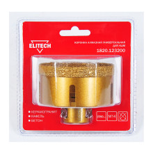 Коронка алмазная универсальная Elitech 80 мм х М14 Коронка алмазная универсальная Elitech 80 мм х М14