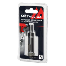 Коронка алмазная METALLICA Ultra 22х70 мм, #46, с сверлом, по керамограниту, плитке, в блистере