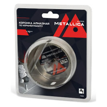 Коронка алмазная METALLICA Ultra 90х70 мм, #46, с сверлом, по керамограниту, плитке, в блистере
