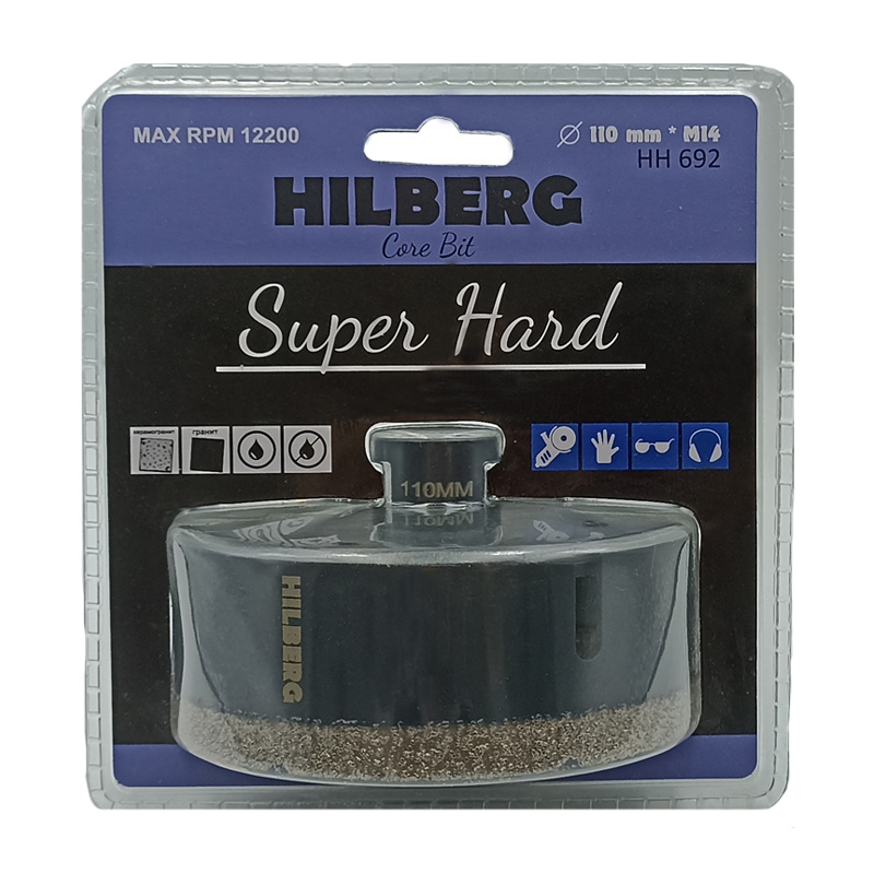 Коронка алмазная 110 мм Hilberg Super Hard M14 HH692 Коронка алмазная 110 мм Hilberg Super Hard M14 HH692