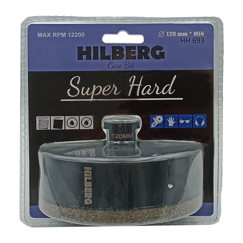Коронка алмазная 120 мм Hilberg Super Hard M14 HH693 Коронка алмазная 120 мм Hilberg Super Hard M14 HH693