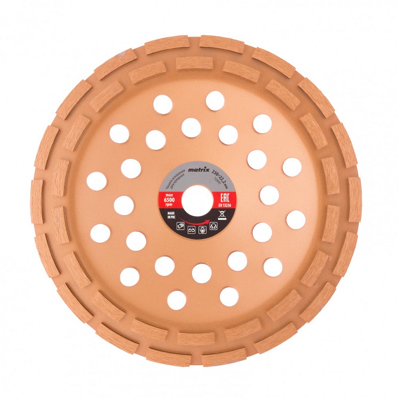 Чашка алмазная MATRIX 230 мм, Двухрядная