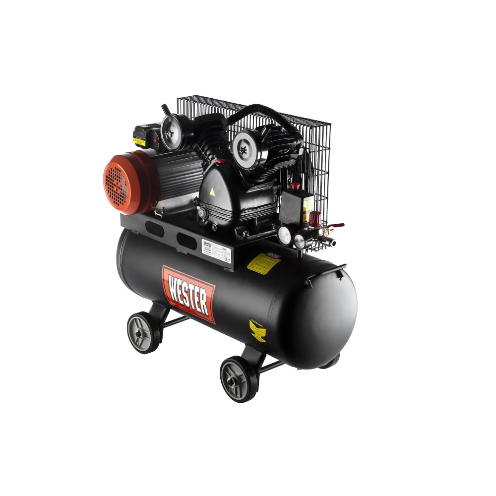 Компрессор WESTER WBK2200/50PRO ременной привод, поршневой масляный, 2200 Вт, 340л/мин, 8бар Компрессор WESTER WBK2200/50PRO ременной привод, поршневой масляный, 2200 Вт, 340л/мин, 8бар