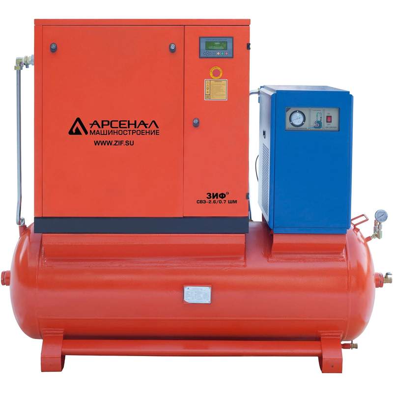 Электрический винтовой компрессор ЗИФ-СВЭ-1,0/0,7 ШМ ОиР-500 (ременная передача)