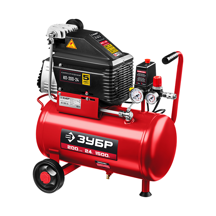 Компрессор поршневой безмасляный ЗУБР КП-200-24 Н6 (с набором аксессуаров) Компрессор поршневой безмасляный ЗУБР КП-200-24 Н6 (с набором аксессуаров)