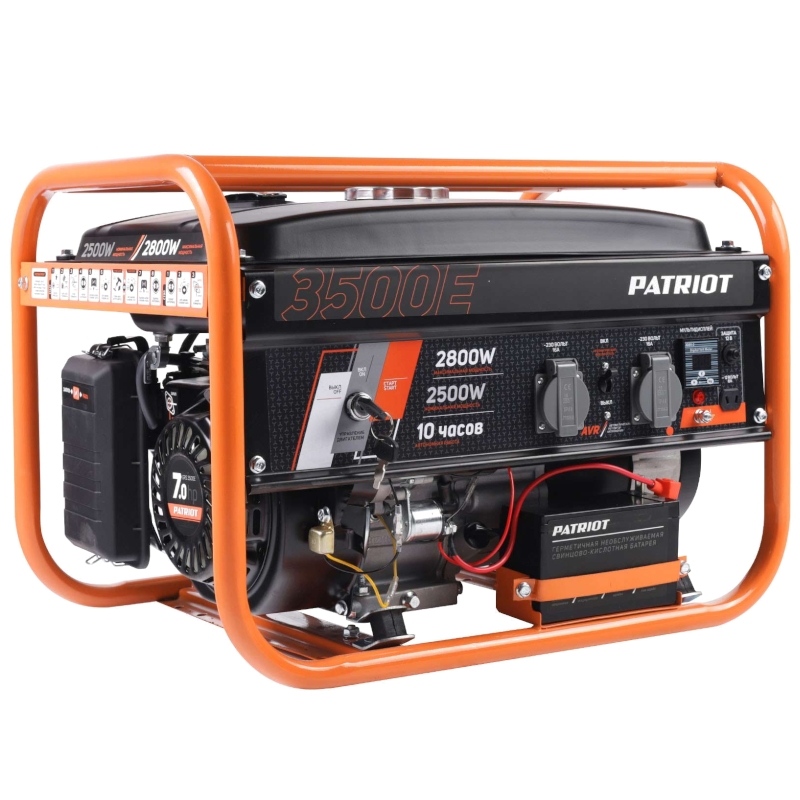 Генератор бензиновый PATRIOT GRS 3500 E, 2800Вт, 7лс, объем 15л