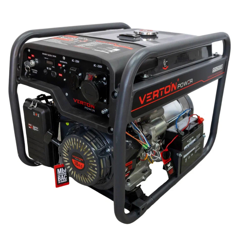 Генератор бензиновый VERTON POWER GG8500ES (7,0/7,5 кВт, 230В, 18л.с., ручной и электрический старт,
