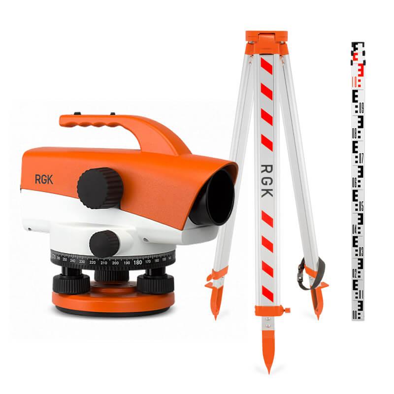Комплект оптический нивелир RGK C-32 + штатив S6-N + рейка AMO S4 Комплект оптический нивелир RGK C-32 + штатив S6-N + рейка AMO S4
