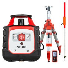 Комплект ротационный нивелир RGK SP-100 + элевационный штатив RGK SH-170 + рейка LR-2 + дальномер Комплект ротационный нивелир RGK SP-100 + элевационный штатив RGK SH-170 + рейка LR-2 + дальномер