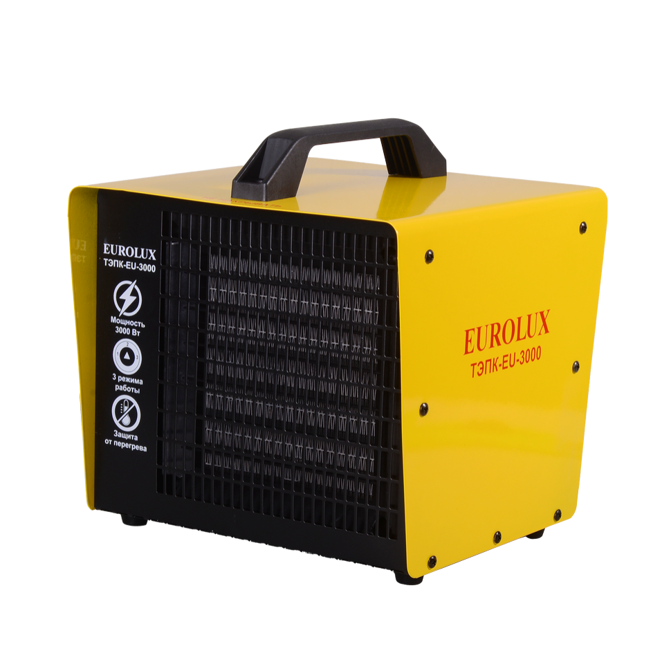 Тепловая электрическая пушка Eurolux ТЭПК-EU-3000 керамический нагревательный элемент, квадратная Тепловая электрическая пушка Eurolux ТЭПК-EU-3000 керамический нагревательный элемент, квадратная