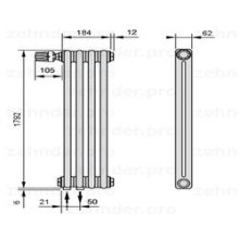 Радиатор отопления Zehnder Charleston 2180/4 TL Радиатор отопления Zehnder Charleston 2180/4 TL