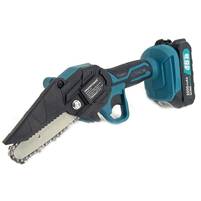 Аккумуляторная бесщеточная цепная пила ProfiPower MKDUC-18V (Li-ion-1шт, 4.0Ач, шина 12", 0-4500об/м