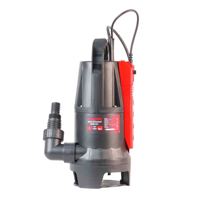 Дренажный насос для грязной воды Verton AQUA DP750/35PI(750Вт,Hmax-8м,225 л/мин,d.ч 35,пластик.корпу Дренажный насос для грязной воды Verton AQUA DP750/35PI(750Вт,Hmax-8м,225 л/мин,d.ч 35,пластик.корпу