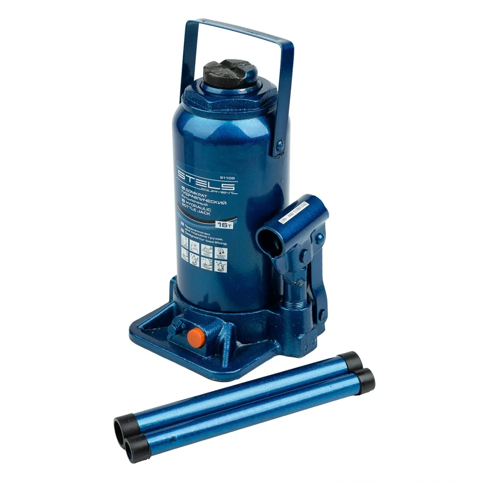 Домкрат гидравлический бутылочный, 16 т, H подъема 230-460 мм Stels Домкрат гидравлический бутылочный, 16 т, H подъема 230-460 мм Stels