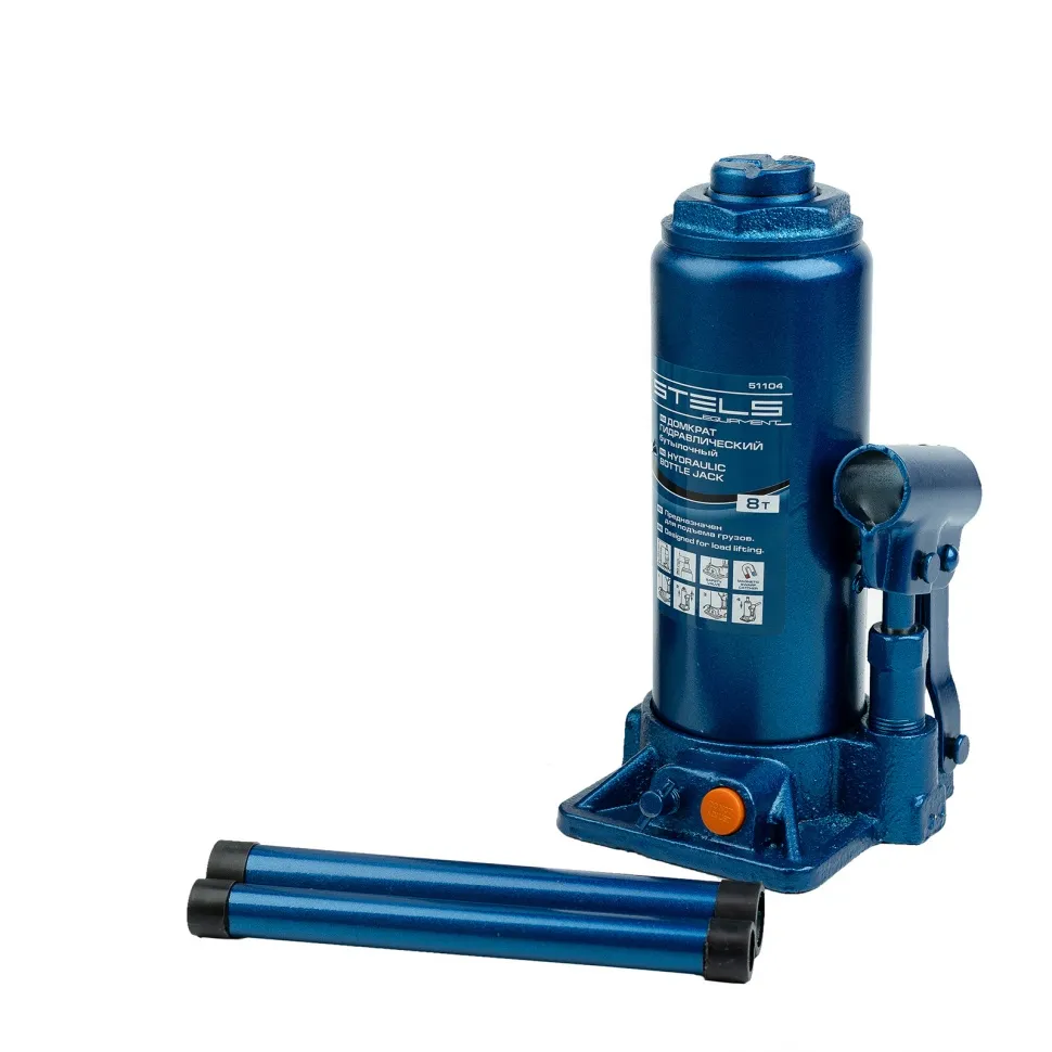 Домкрат гидравлический бутылочный, 8 т, H подъема 230-457 мм Stels Домкрат гидравлический бутылочный, 8 т, H подъема 230-457 мм Stels