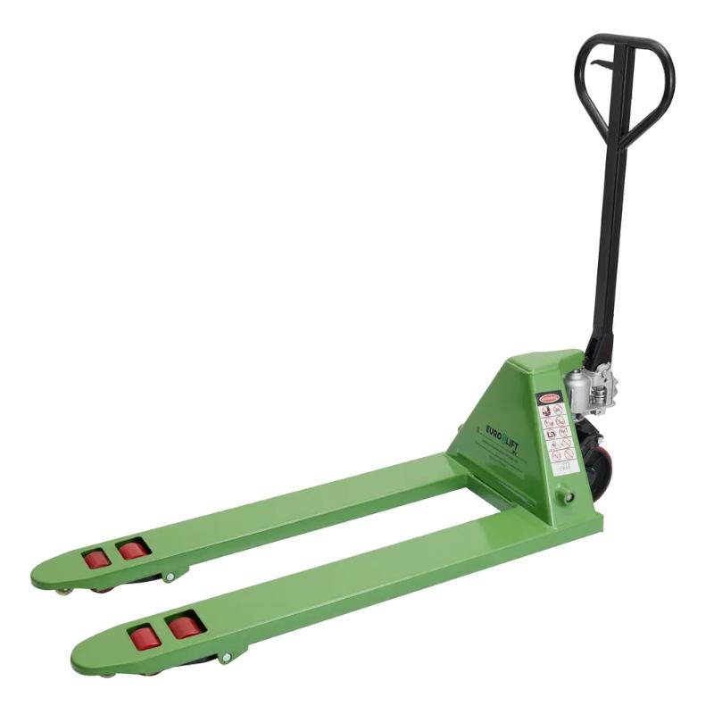 Тележка гидравлическая EURO-LIFT JD02 (г/п 2.5тн, L=1150мм, B=550мм) П/У колеса