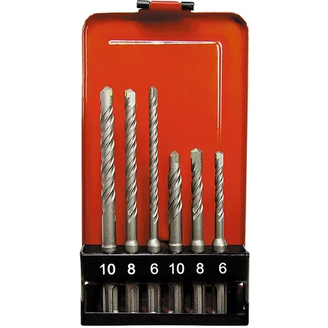 Набор буров по бетону, 6-8-10х110.6-8-10х160 мм, 6 шт, в пластиковой коробке, SDS Plus Matrix Набор буров по бетону, 6-8-10х110.6-8-10х160 мм, 6 шт, в пластиковой коробке, SDS Plus Matrix