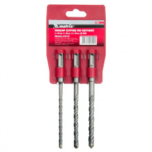 Набор буров по бетону, 6х160, 8х160, 10х160 мм, 3 шт, на подвесной карте, SDS Plus Matrix