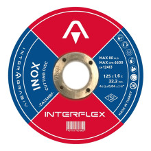 Круг отрезной по нержавеющей стали (Inox) INTERFLEX 125x1,6x22 ,23
