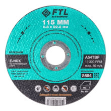 Круг отрезной по нержавеющей стали FoxWeld FTL E-Nox 115 х 0,8 х 22,2 мм A54TBF (10 шт)