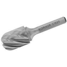 Борфреза сфероцилиндрическая KORNOR C0616NFM06 по алюминию (крупная насечка)