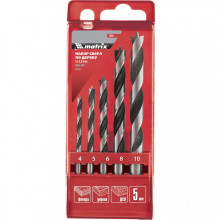 Набор сверл по дереву, 4-5-6-8-10 мм, 5 шт, цилиндрический хвостовиковик, пластиковый кейс, Matrix Набор сверл по дереву, 4-5-6-8-10 мм, 5 шт, цилиндрический хвостовиковик, пластиковый кейс, Matrix