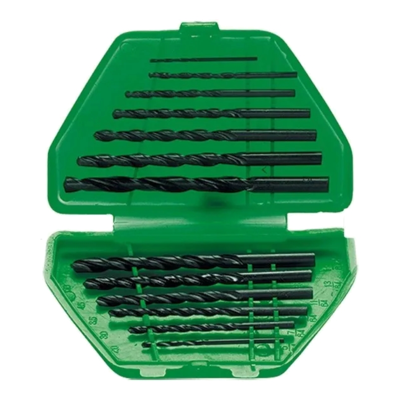 Набор сверл по металлу, 1.5-6.5 мм, (через 0.5 мм), 13 шт, пластиковый бокс, цилиндрический хвостовик