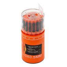 Набор сверл по металлу, 1-10 мм, (через 0.5 мм), HSS, 19 шт, в стакане, цилиндрический хвостовик Набор сверл по металлу, 1-10 мм, (через 0.5 мм), HSS, 19 шт, в стакане, цилиндрический хвостовик