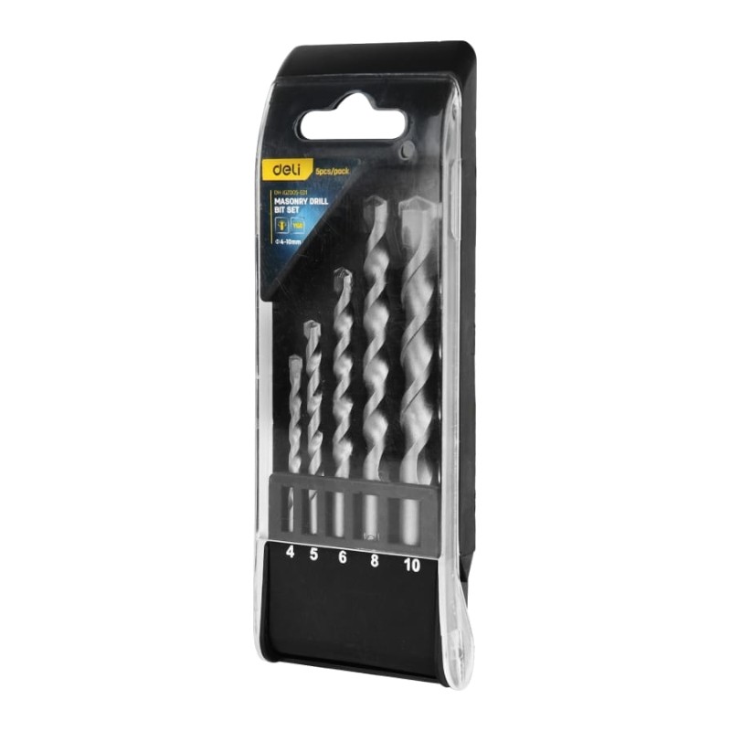 Набор сверл по бетону (4-10мм, 5 шт) DELI DH-JGZ005-ED1 пластиковый кейс Набор сверл по бетону (4-10мм, 5 шт) DELI DH-JGZ005-ED1 пластиковый кейс