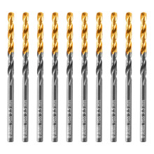 Сверло по металлу Denzel 3,5 мм, HSS-Tin, Golden Tip, 10 шт.