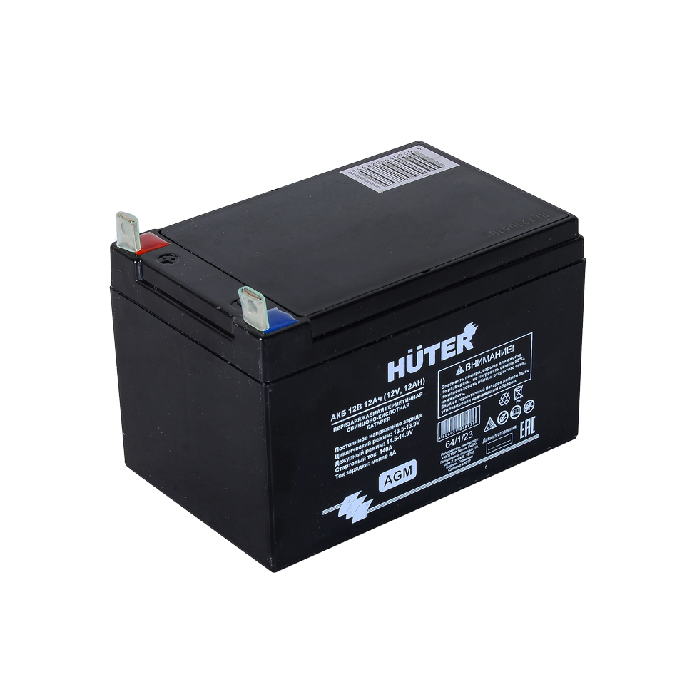 Аккумуляторная батарея АКБ Huter 12В 12 А/ч Аккумуляторная батарея АКБ Huter 12В 12 А/ч