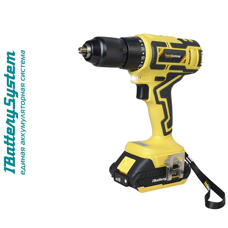 Аккумуляторный шуруповерт Hanskonner HCD1855R 1BatterySystem Аккумуляторный шуруповерт Hanskonner HCD1855R 1BatterySystem