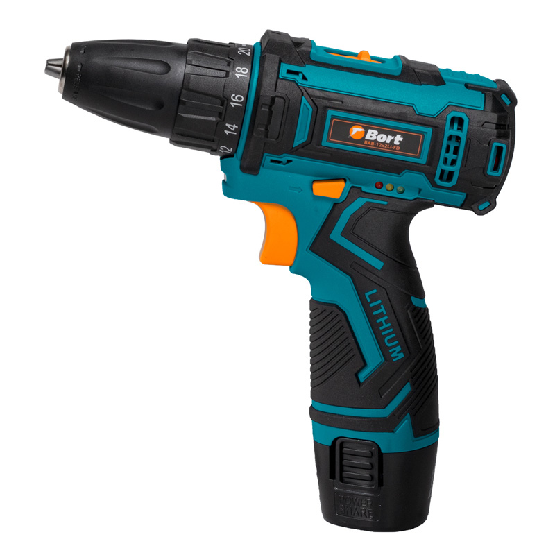 Дрель-шуруповерт аккумуляторная Bort BAB-12x2Li-FD (2x1,5 Ah)