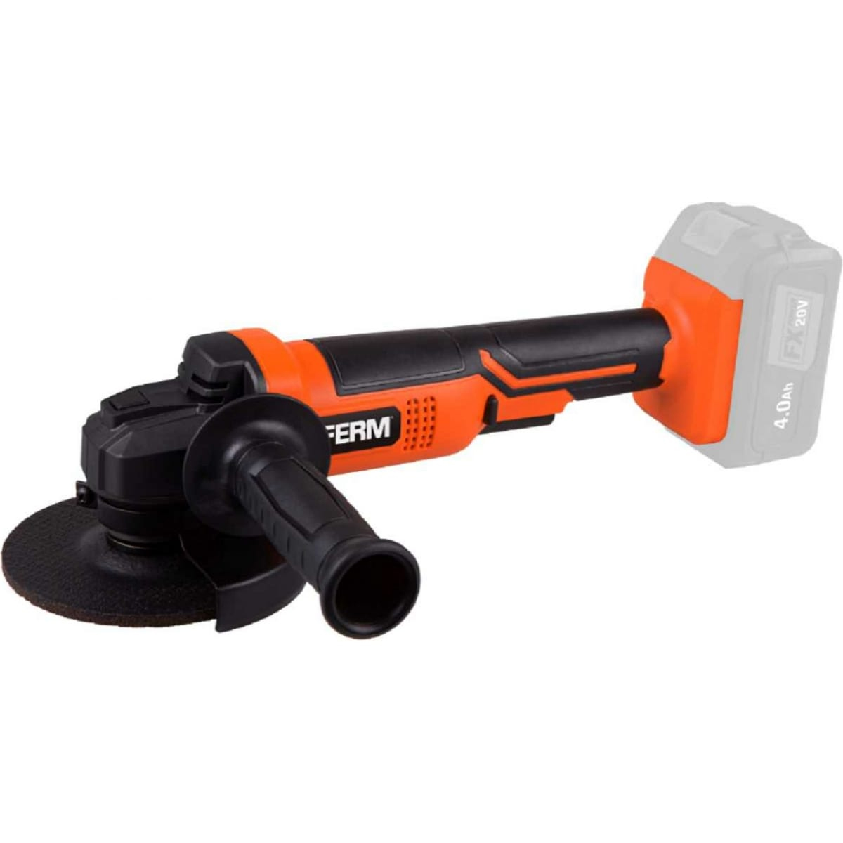 Аккумуляторная углошлифмашина Ferm AGM1131 Li-Ion 20 В Solo (без акк. батареи и Зу), 20В