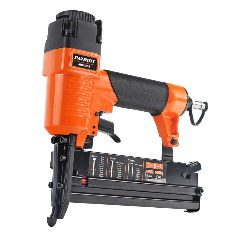 Пневмостеплер 3 в 1 PATRIOT ANG 210R, 7 бар, скобы 18GA, гвозди 18GA, 16GA