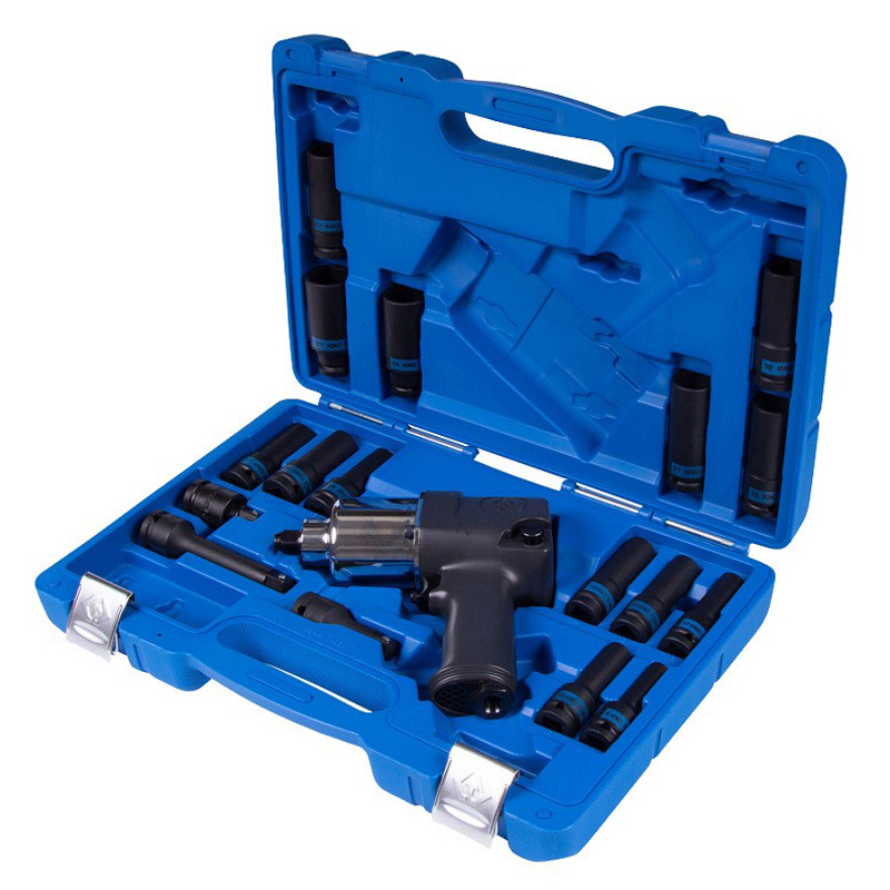 Гайковерт пневматический ударный KING TONY 1/2, 881 Нм, с комплектом головок, 19 предметов